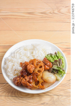 甘酢鶏肉のライス 113748759