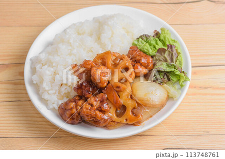 甘酢鶏肉のライス 113748761
