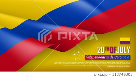 Colombian Independence day horizontal web banner 113749303