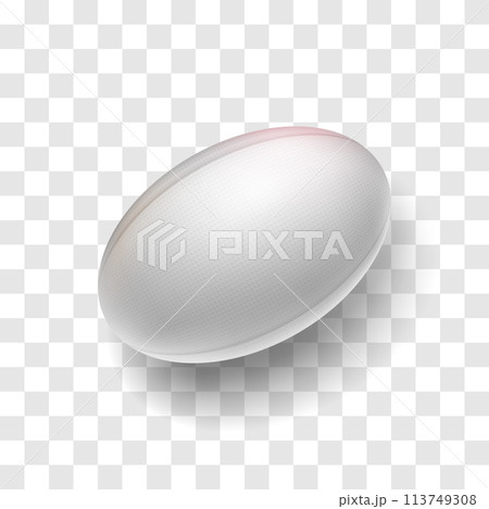 Realistic rugby ball with shadow Realistic rugby ball with shadow 113749308