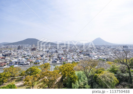 丸亀城(香川県)三の丸からの眺望 丸亀城(香川県)三の丸からの眺望 113750488