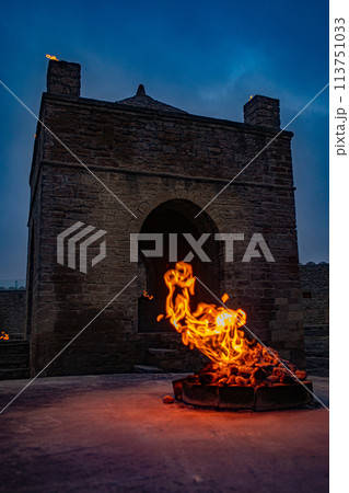 Ateshgah is a fire temple in Azerbaijan, on the Absheron Peninsula near the center of Baku. Ateshgah is a fire temple in Azerbaijan, on the Absheron Peninsula near the center of Baku. 113751033