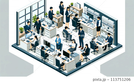 オフィスで働くビジネスパーソン 113751206