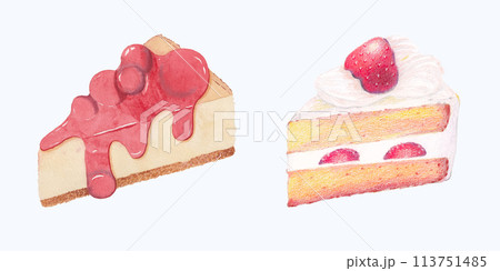 Cute Watercolor Bakery Clipart - Download Bakery Illustration 113751485