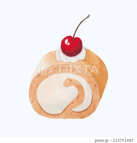 Cute Watercolor Bakery Clipart - Download Bakery Illustration 113751487