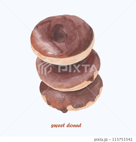 Cute Watercolor Bakery Clipart - Download Bakery Illustration Cute Watercolor Bakery Clipart - Download Bakery Illustration 113751542