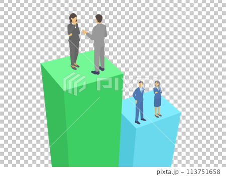 工作和地位不平等的上班族插畫 113751658