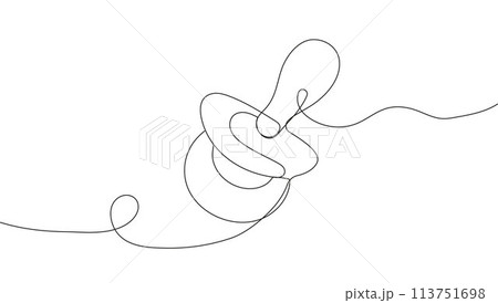 Baby pacifier in continuous line style 113751698