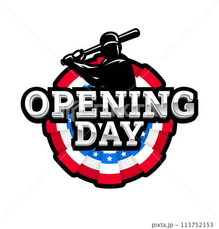 Opening day, baseball logo, emblem. Opening day, baseball logo, emblem. 113752153