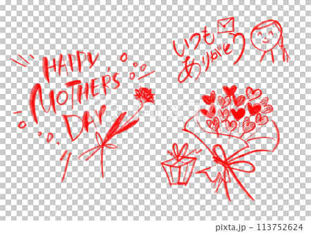 母の日文字Mother'sday_set 母の日文字Mother'sday_set 113752624