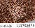 peanuts in shells close up on market 113752678