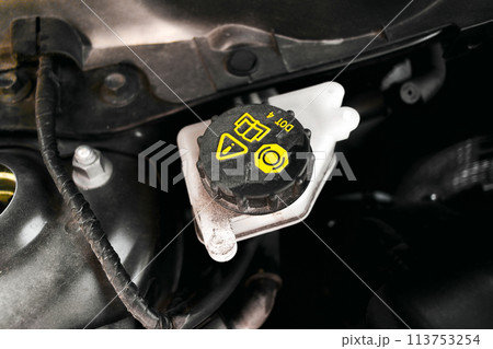 Brake fluid reservoir in a car 113753254
