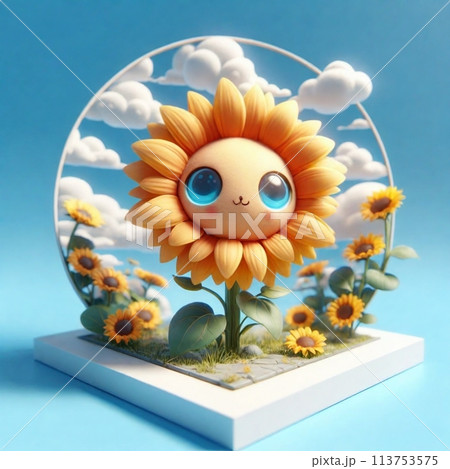 可愛いひまわりのイラスト 可愛いひまわりのイラスト 113753575