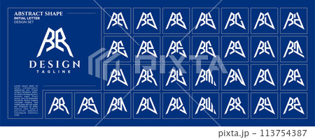 Modern abstract initial letter R RR logo design bundle Modern abstract initial letter R RR logo design bundle 113754387