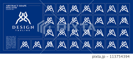 Modern abstract initial letter X XX logo design bundle Modern abstract initial letter X XX logo design bundle 113754394