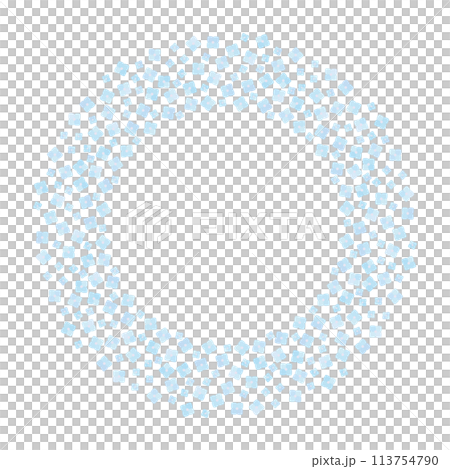 青い紫陽花をイメージした円フレーム細 113754790