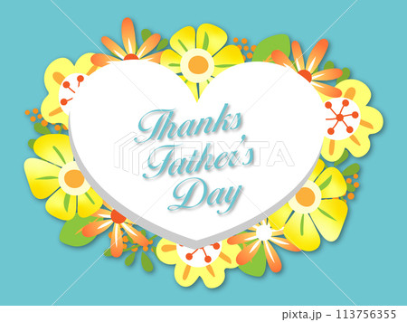 Thanks Father's Day, 西洋風のカラフルなお花とハート 113756355