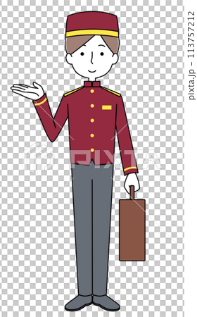 ベルボーイのイラスト ベルボーイのイラスト 113757212
