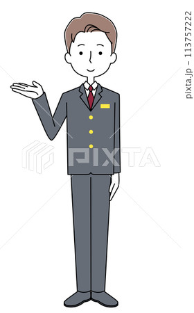 ホテルのフロント係のイラスト ホテルのフロント係のイラスト 113757222