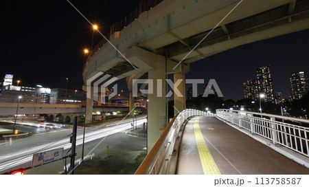 辰巳の森歩道橋から見た辰巳ジャンクションの夜景 113758587