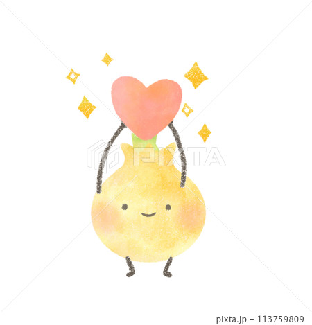 ハートを持つかわいい玉ねぎのイラスト 113759809