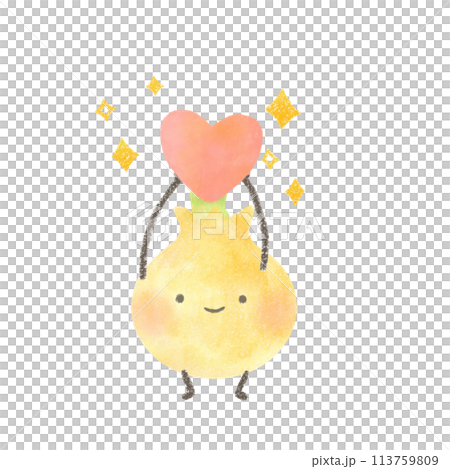 ハートを持つかわいい玉ねぎのイラスト 113759809