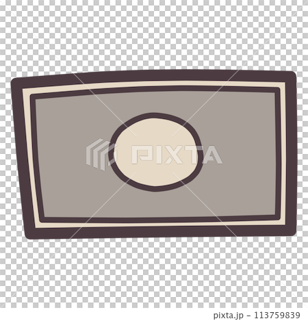 A hand-drawn illustration of a simple deformed banknote 113759839