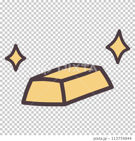 A simple illustration of a sparkling gold bar A simple illustration of a sparkling gold bar 113759844