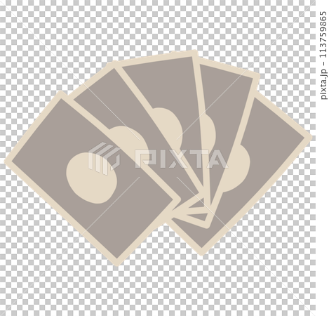 簡單變形的鈔票以扇形展開的插圖 113759865