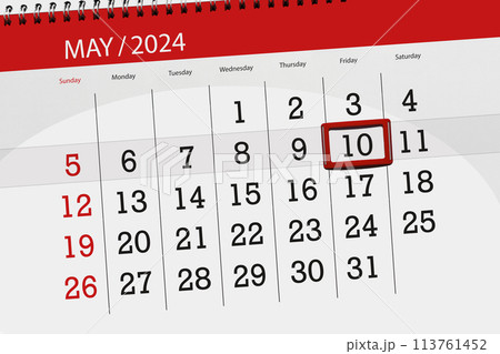 Calendar 2024, deadline, day, month, page, organizer, date, May, friday, number 10 113761452