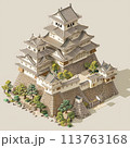 日本の城　天守閣　イラスト 113763168