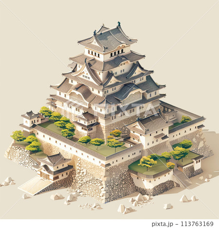 日本の城 天守閣 イラスト 日本の城 天守閣 イラスト 113763169