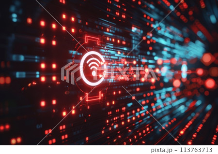 Futuristic background Data Transfer. technology concept. Futuristic cyberspace background. Generative AI Futuristic background Data Transfer. technology concept. Futuristic cyberspace background. Generative AI 113763713