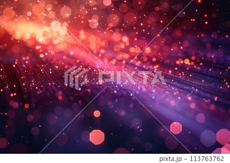 fiber optic light moving while data transfer. Background Generative AI 113763762