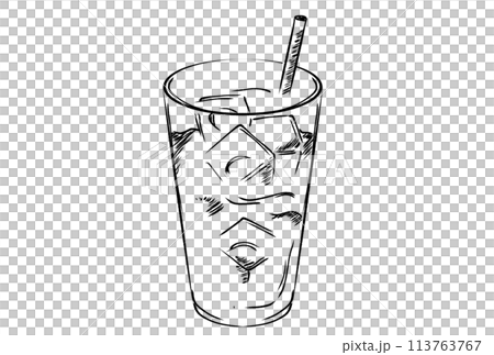 線画ドリンクイラスト 113763767