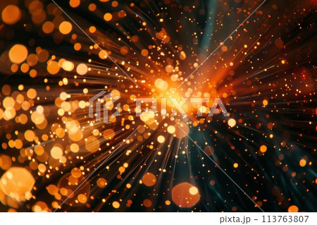 fiber optic light moving while data transfer. Background Generative AI 113763807
