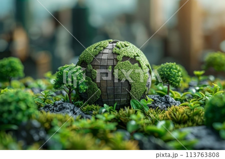 Sustainable and renewable energy concept. Background Generative AI 113763808