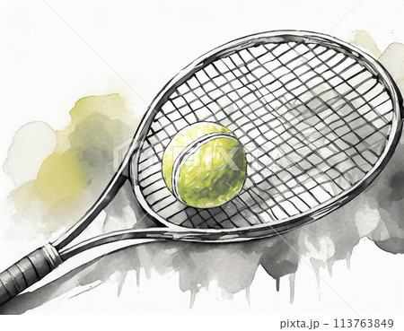 テニスボールとラケット 113763849