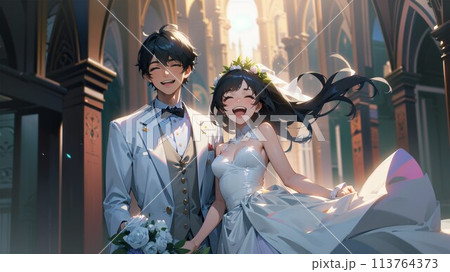結婚式（新郎新婦） 113764373