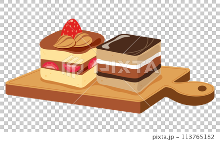 Chocolate square cake Chocolate square cake 113765182