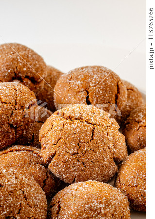 A group of Warm Homemade Gingersnap Cookies A group of Warm Homemade Gingersnap Cookies 113765266