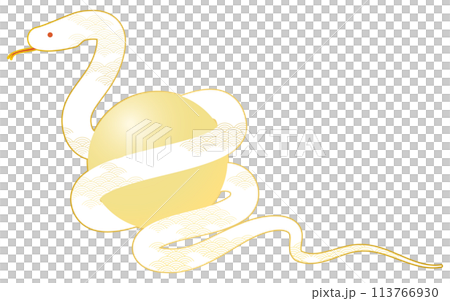2025 Year of the Snake New Year's card material, a snake holding a jewel 2025 Year of the Snake New Year's card material, a snake holding a jewel 113766930