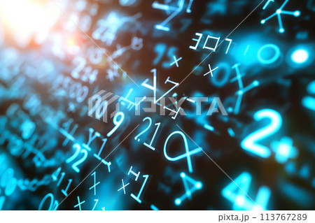 abstract background with numbersのイラスト素材 [113767289] - PIXTA