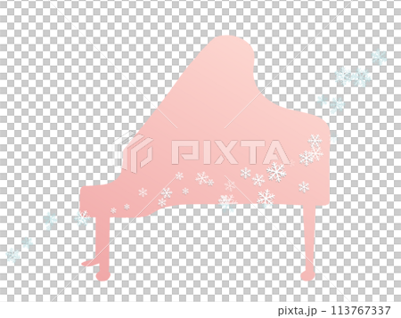 Snowflake and grand piano illustration 113767337