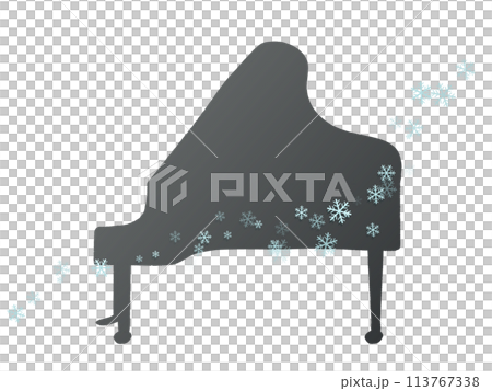 Snowflake and grand piano illustration 113767338