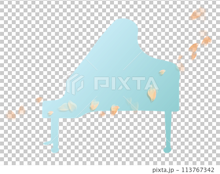 花びらとグランドピアノのイラスト 花びらとグランドピアノのイラスト 113767342