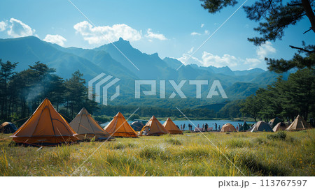 高原のキャンプ場 高原のキャンプ場 113767597