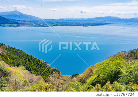 琵琶湖　俯瞰風景 113767724
