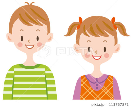 キッズ　子供のイラスト　男の子　女の子 113767871