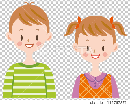 キッズ　子供のイラスト　男の子　女の子 113767871